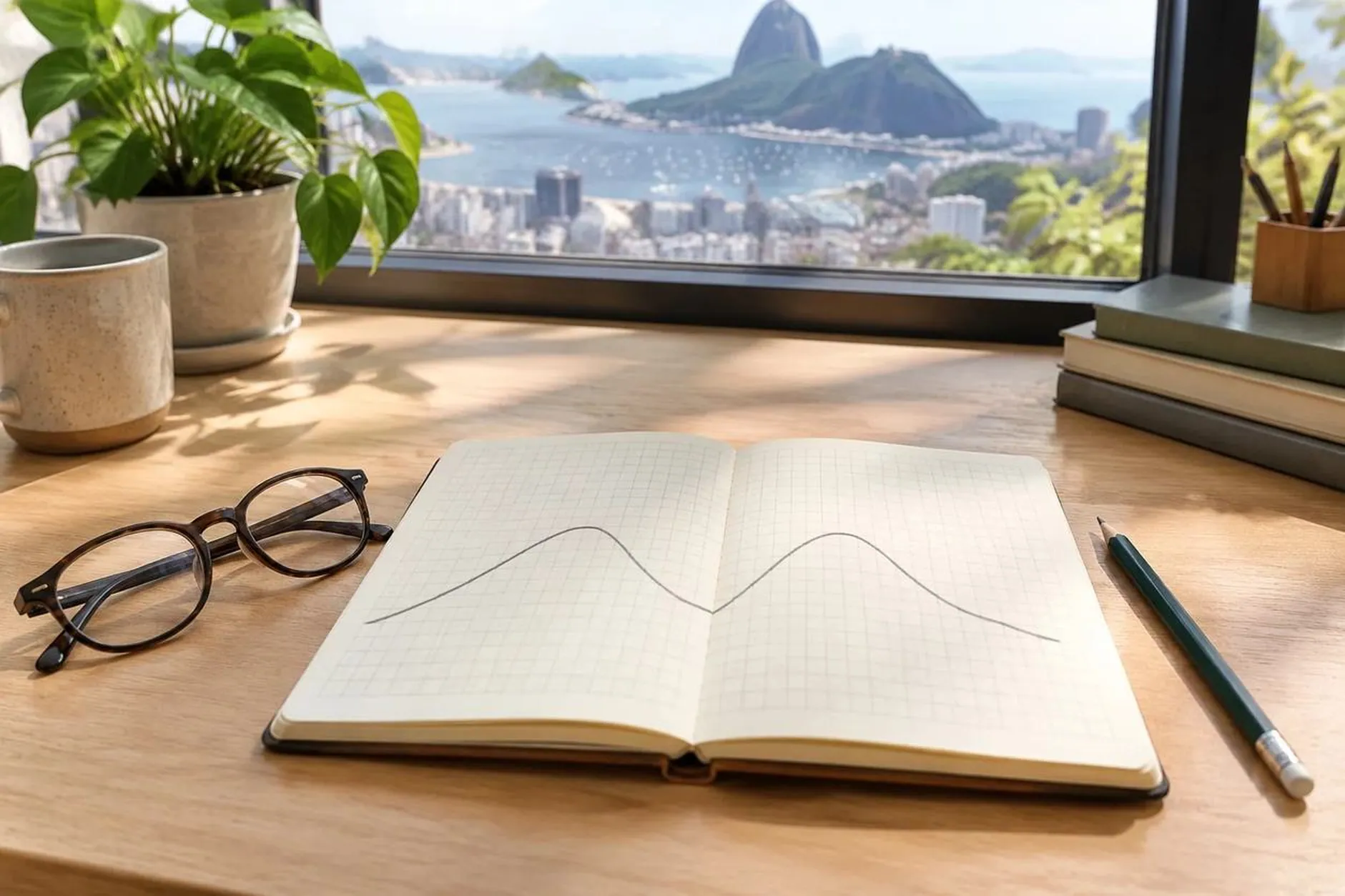 ConteASuaHistoria: Fichas com o arco de uma história sobre a mesa de trabalho